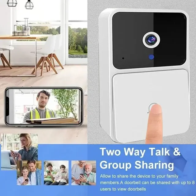 Smart WiFi Doorbell Camera With HD Night Vision Two Way Intercom For Home Security 5