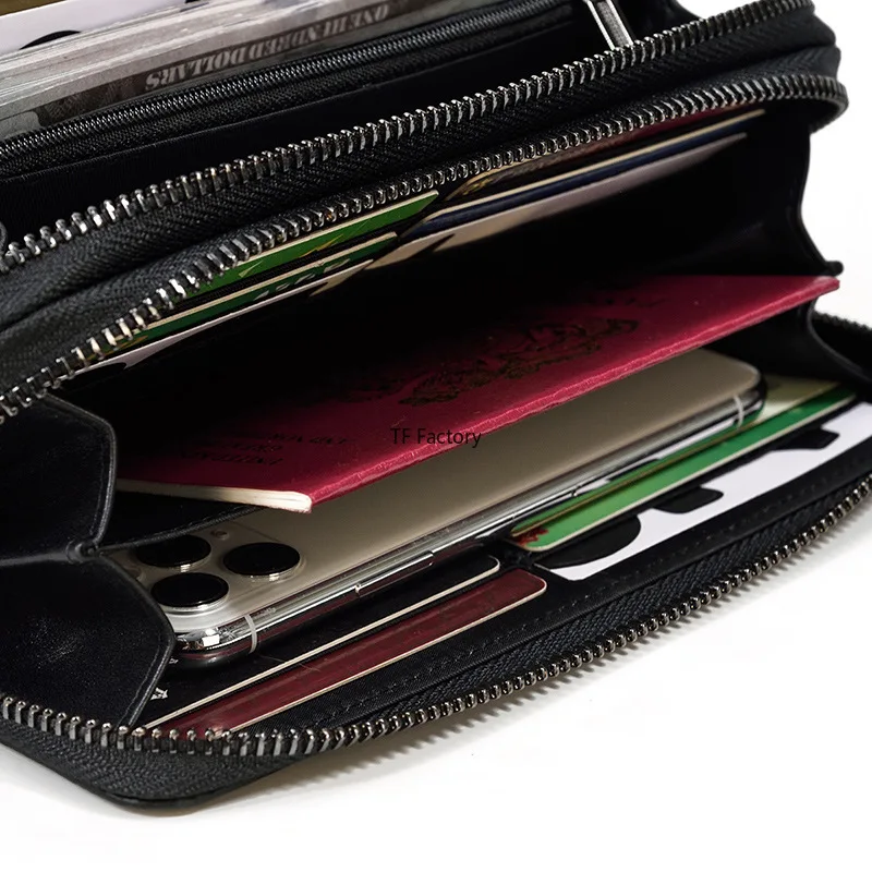 Premium Leather Long Wallet with Money Clip