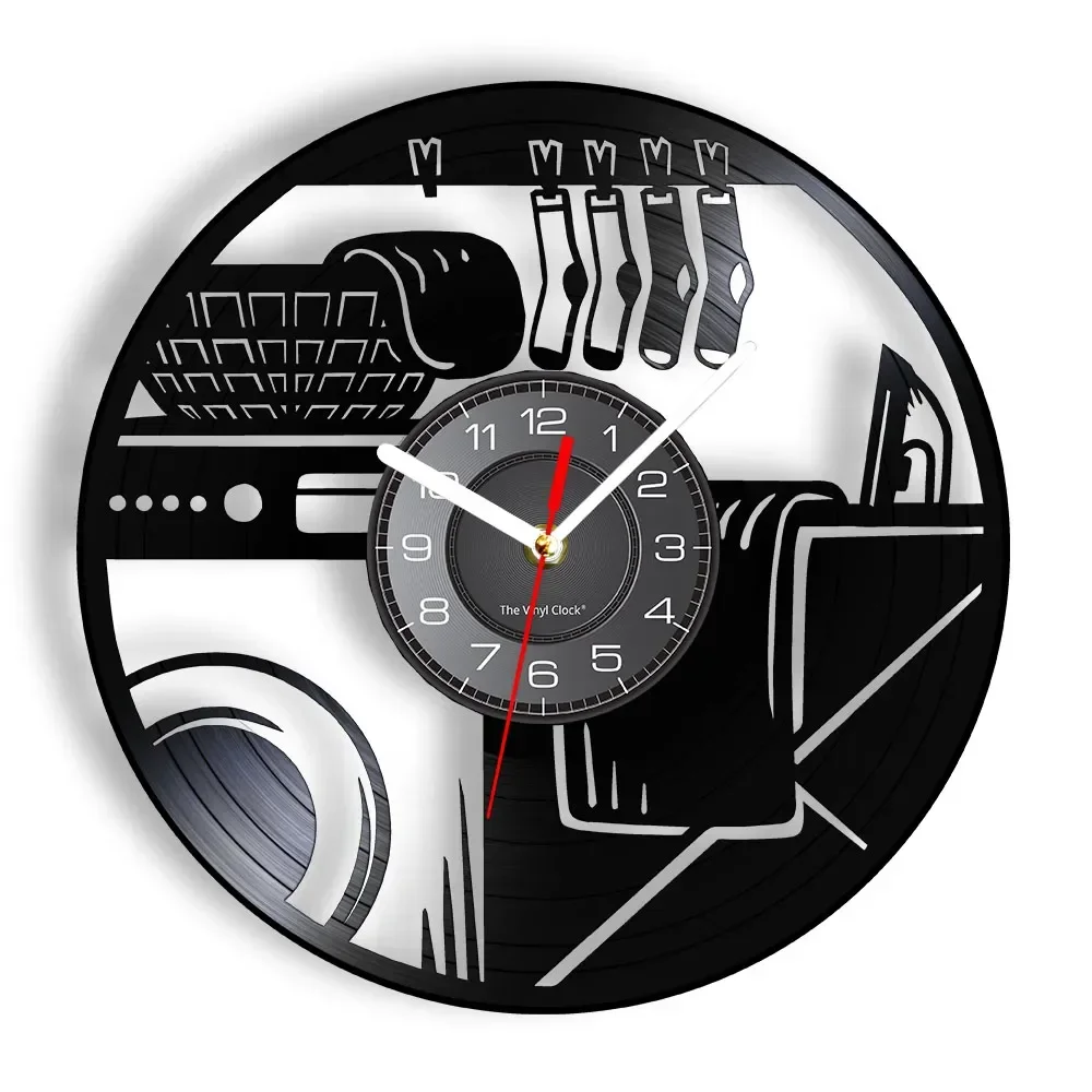 Lavanderia Segno Vinile Record Orologio Da Parete Lavatrici Lavaggio A Secco Servizio Di Lavaggio Pubblicità Decor Cd Disco Orologio Da Parete