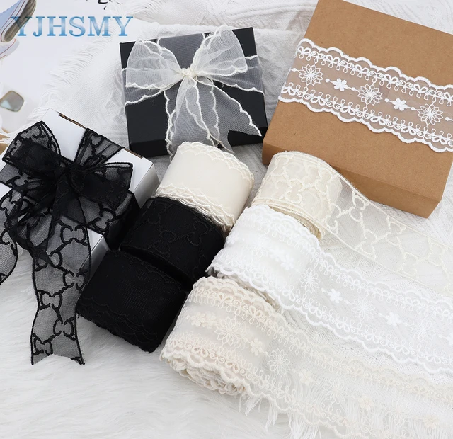 Black Lace Ribbon Floral White Lace Trim Lace Fabric for Wedding