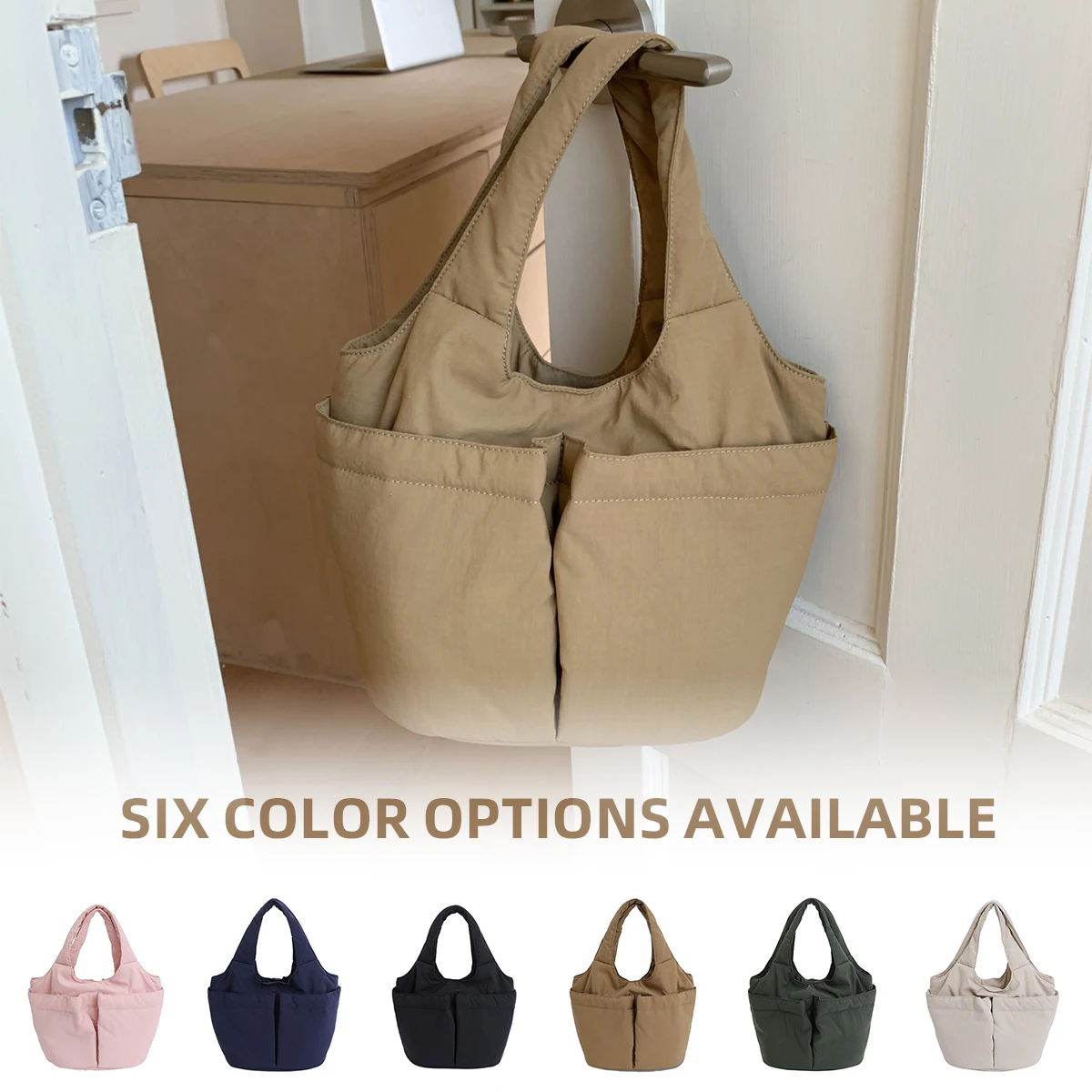 Office Worker's Sundries Tote Bag, Waterproof and Insulated, Lunch Commuting Bag, Vegetable Basket, Handbag, Small Tote Bag, Cloth Bag, Student Class Bag