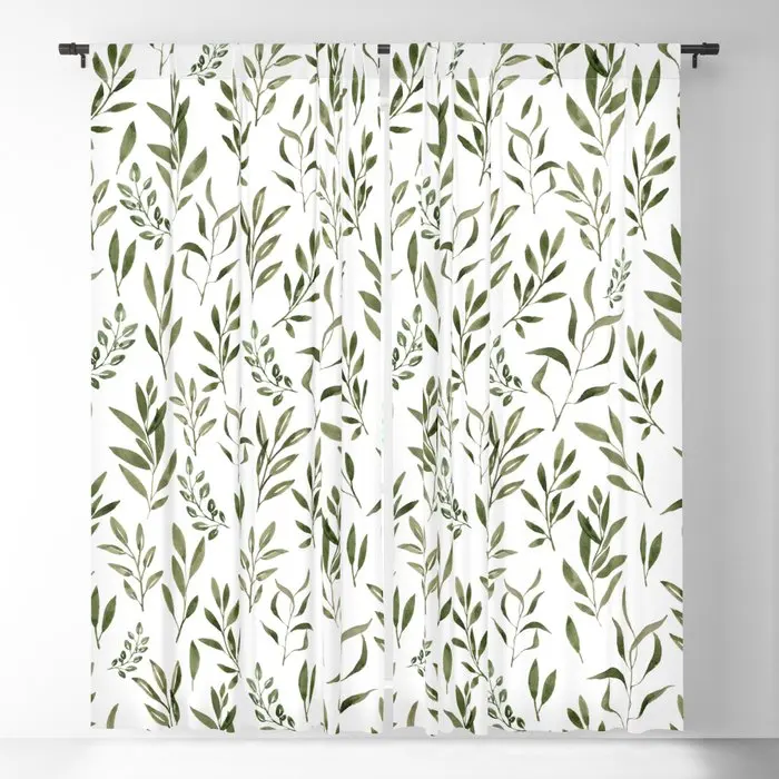 

Eucalyptus - Green Leaves Blackout Curtains 3D Print Window Curtains For Bedroom Living Room Decor Window Treatments