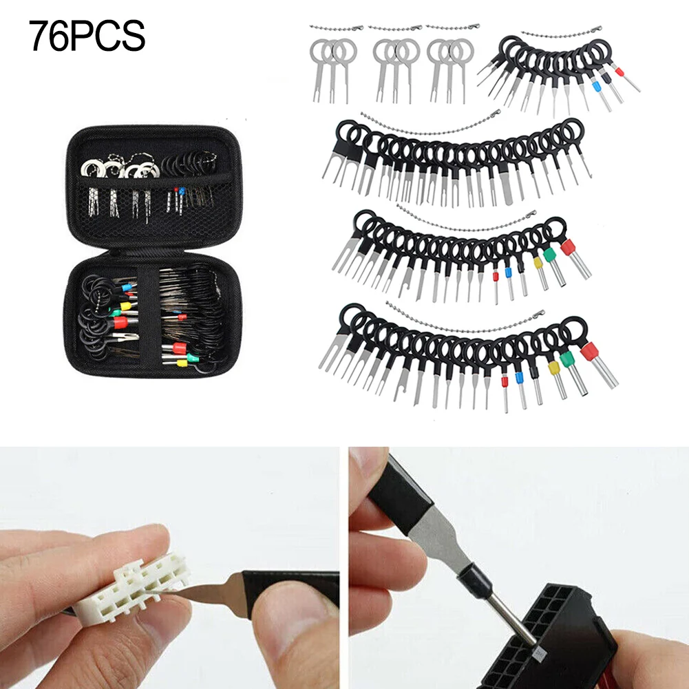 76Pcs Terminal Removal Tool Kit Pin Extractor Electrical Wire Connectors Kit