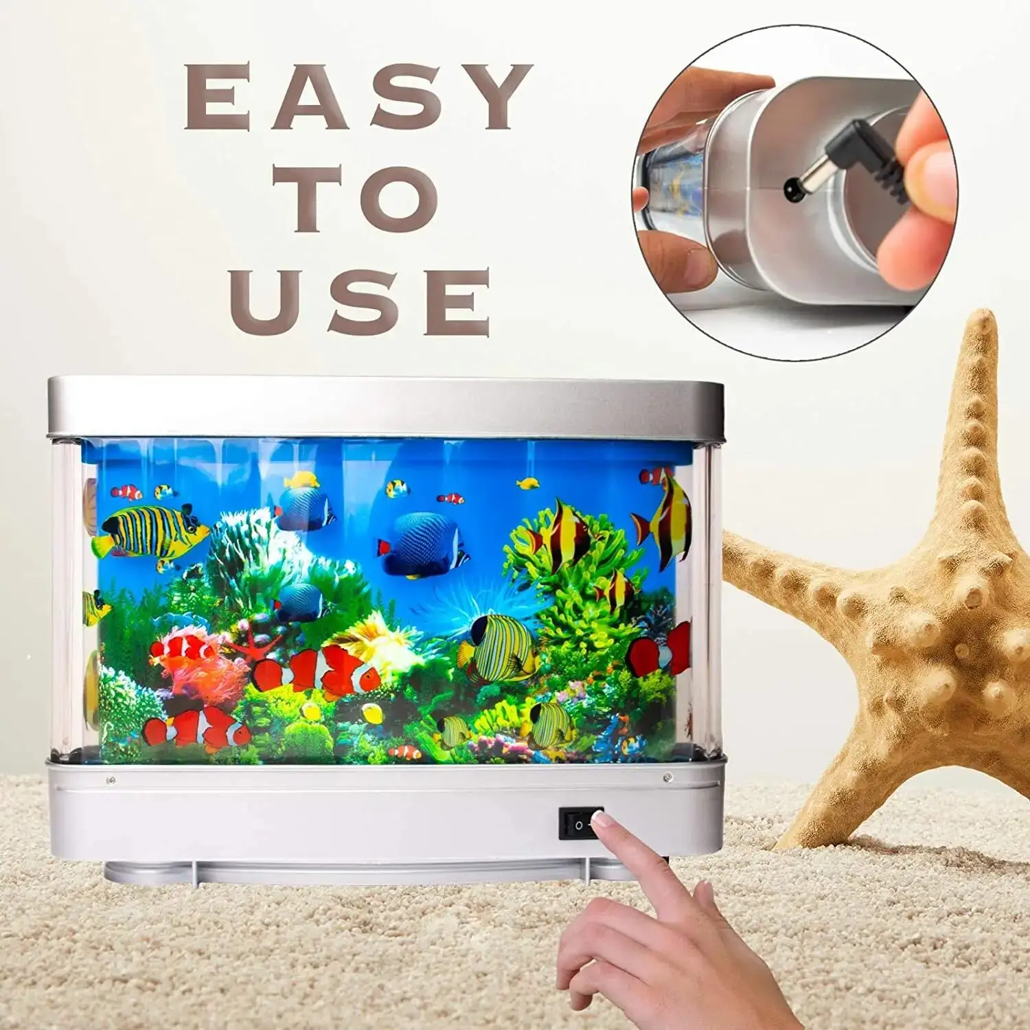 LED Aquarium Fish Tank Night Light Imitation Aquarium Underwater World USB Dynamic Table Lamp Home Decor Kids Christmas Gifts 6