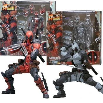 AMAZING YAMAGUCHI Deadpool & Wolverine 2.0 Grey Action Figure Mutants Joint Movable KAIYODO Wade Model Movie Toys for Kids Gift