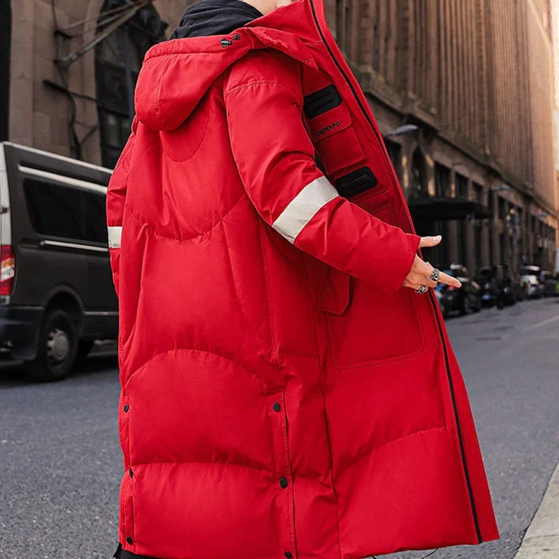 Gmiixder 2023 New Over Knee Down Coat Men's Mid Length