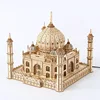 3D Puzzle Wooden House Model Royal Castle Taj Mahal With Light Assembly Toy For Kids Adult DIY Model Kits Decoration for Gifts 5