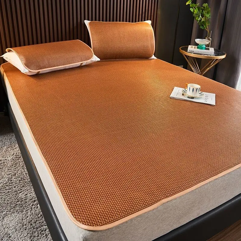 Summer Bamboo Rattan Mattress Adult Baby Cool Sleeping Mat Kit 200x220cm Single Double Bed Foldable Sheet Bed Protection Pad