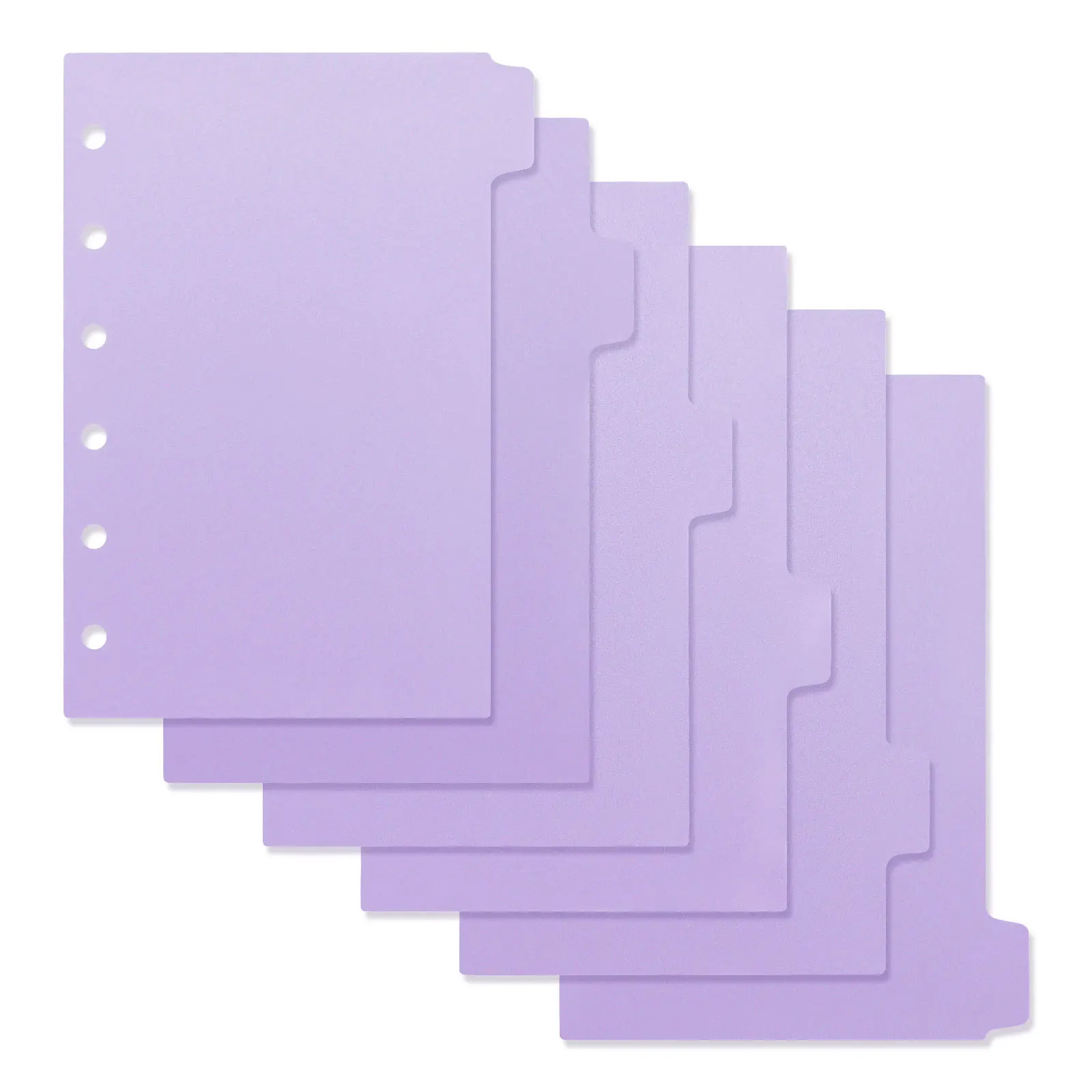 Compact Paper Index Divider with 6 Holes for Binder and Planner Notebooks