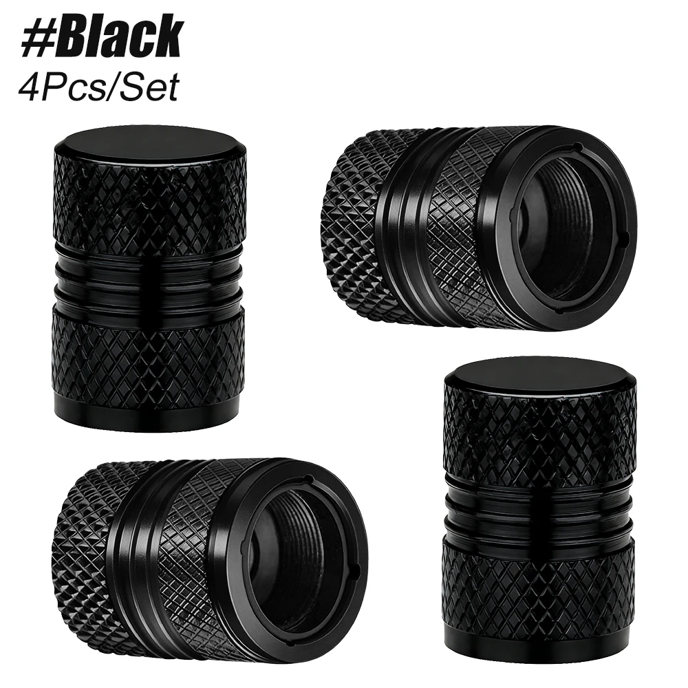 Durable Metal Tire Valve Stem Caps - Set of 4, Corrosion-Resistant & Leak-Proof Design