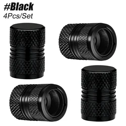 Durable Metal Tire Valve Stem Caps - Set of 4, Corrosion - Resistant & Leak - Proof Design (Black)