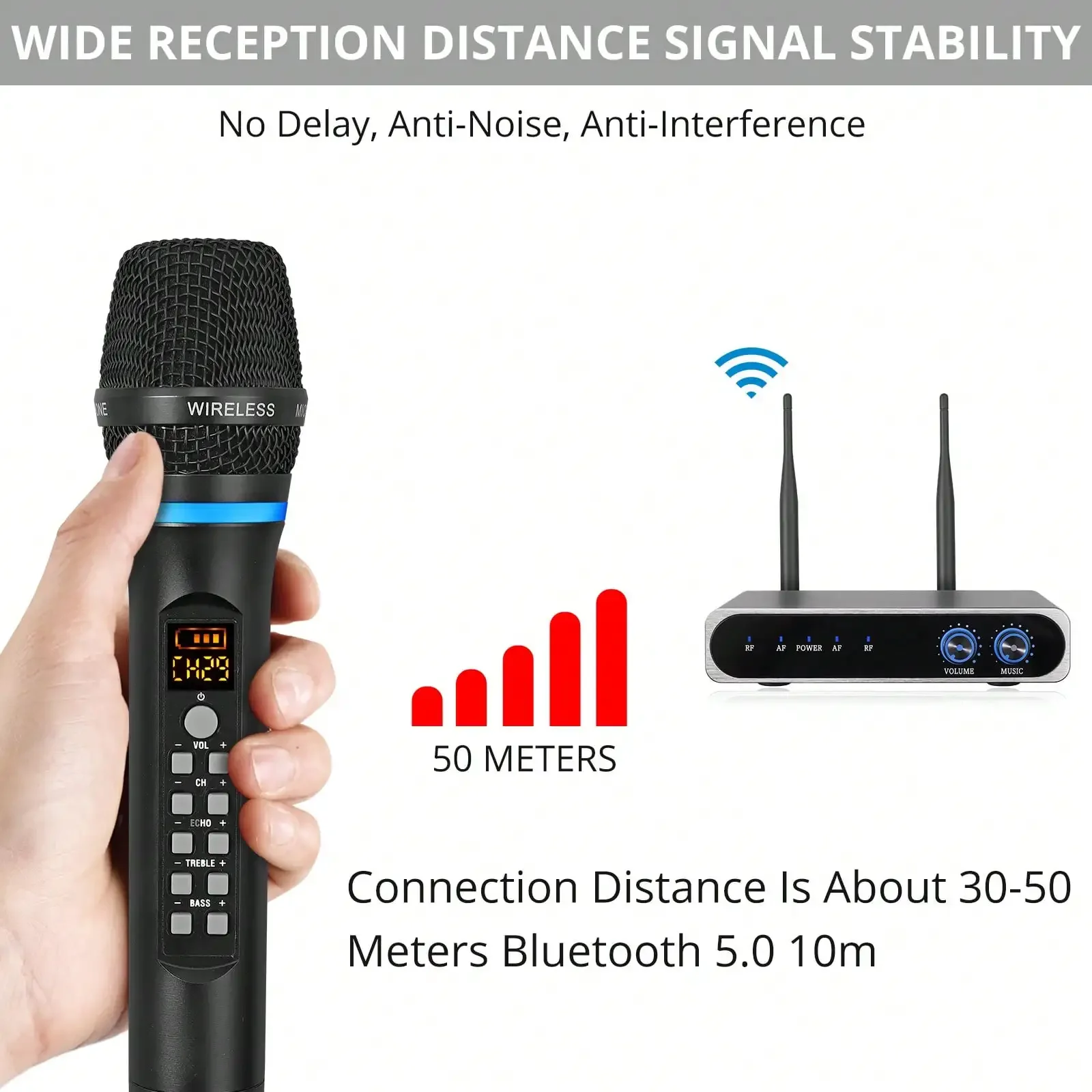 UHF Rechargeable Wireless Dual Cordless Microphone System 3