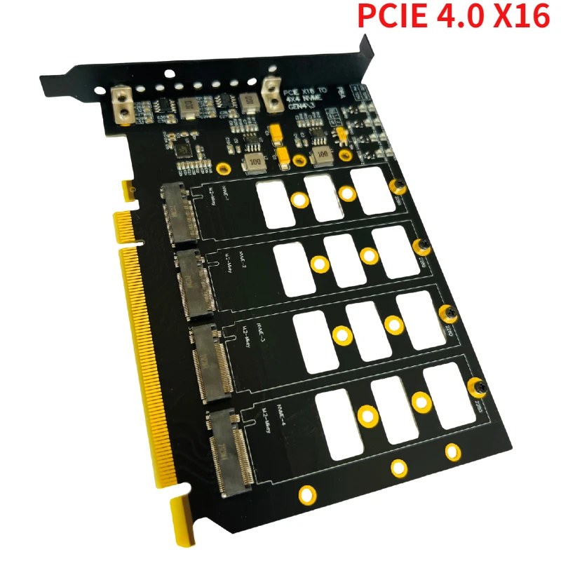 Pci-e 4.0 4×4 para M.2 Nvme 4-baías Cartão de Expansão para M.2 Nvme Unidade de Estado Sólido Ssd Pcie X16 4.0 Gen4 Discos Dividir Placas de Adaptador