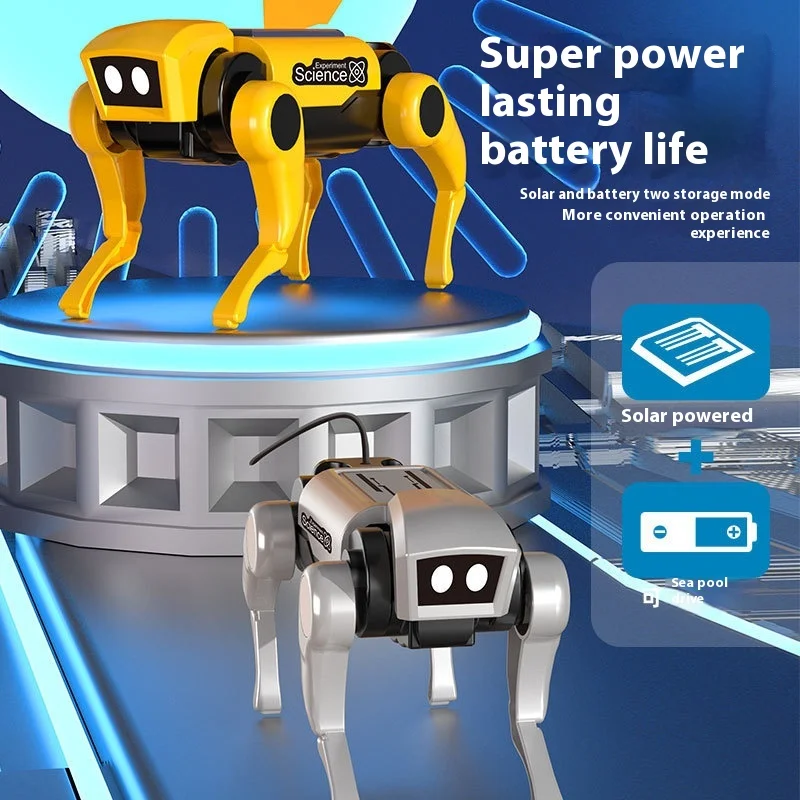 Solar Double Drive Robot Dog Toy Electric Remote Control Educational Environmental Protection Boy Birthday Gift