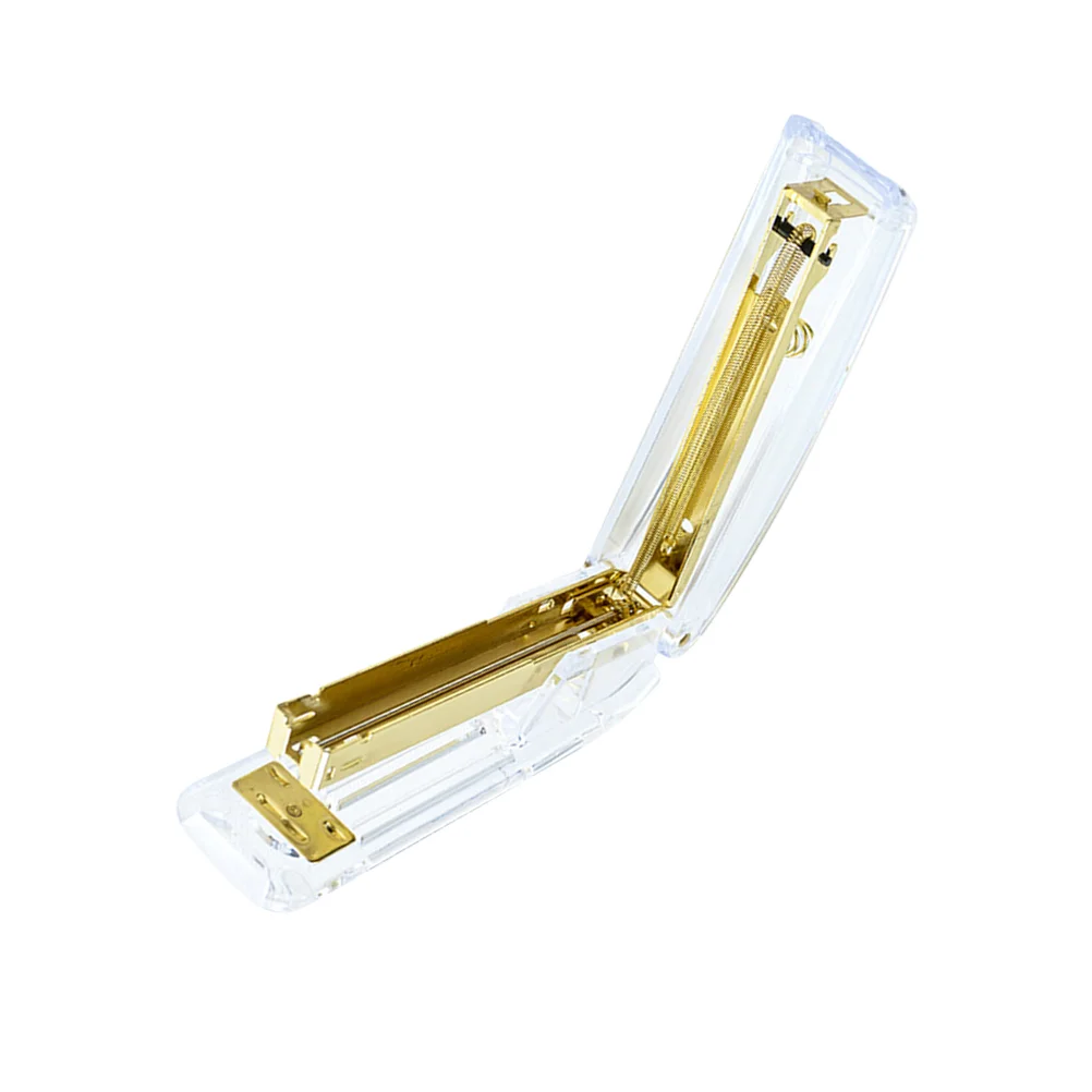 Desktop Stapler Stationery Accessories Gift Transparent Acrylic Standard Stapler For Home School Office Gold hand stapler metal stapler office supplies