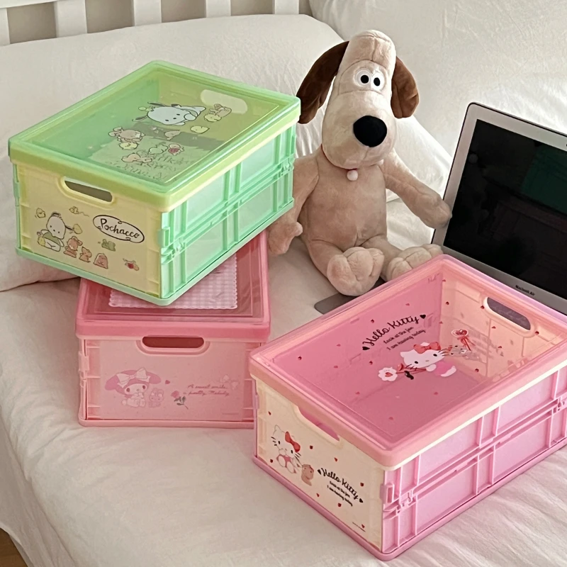 Sanrio HelloKitty Folding Storage Box Organizer with Lid