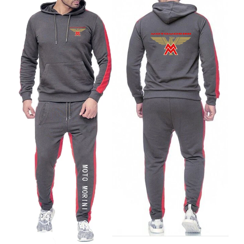 Mens Casual Hooded Tracksuit Hoodies Sweatpants Sports Set