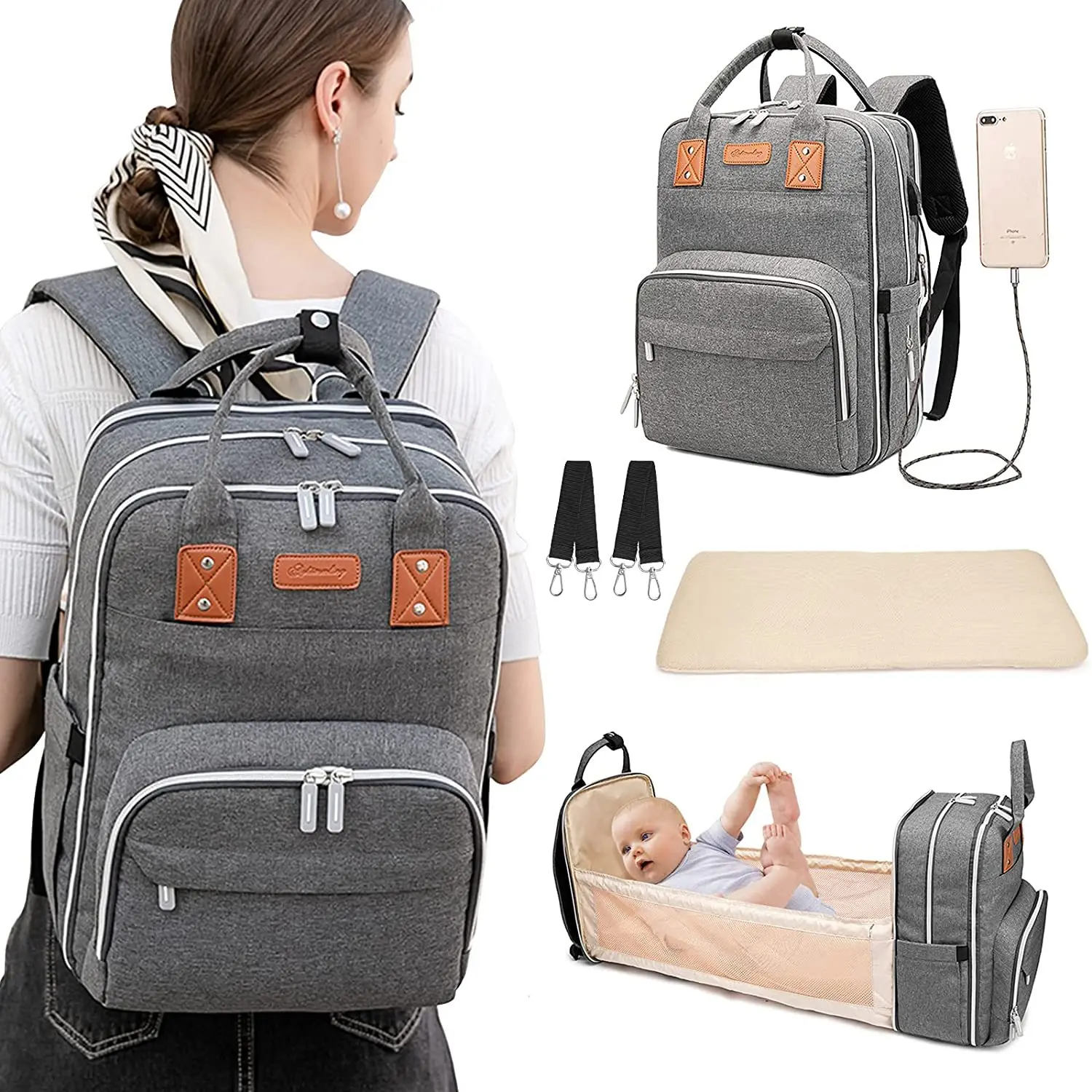 Women's Backpack Multifunctional  Lightweight Diaper Bag Waterproof  Wear-resistant High-capacity  Handbag Fashion For Mothers