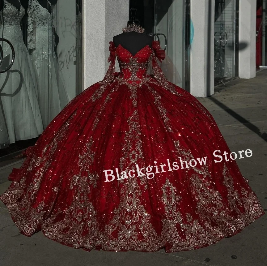 Gorgeous Vestido de 15 quincea&ntilde;era Red Lace Appliqu&eacute; Beaded Mexico 16 Sweetheart Corset Poncho Customised платье на выпускной