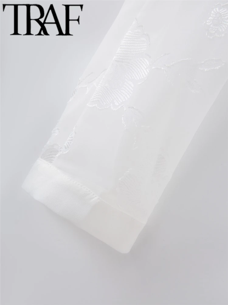 سترة نسائية من قماش الجاكار الرقيق من TRAF ROBE Y2...