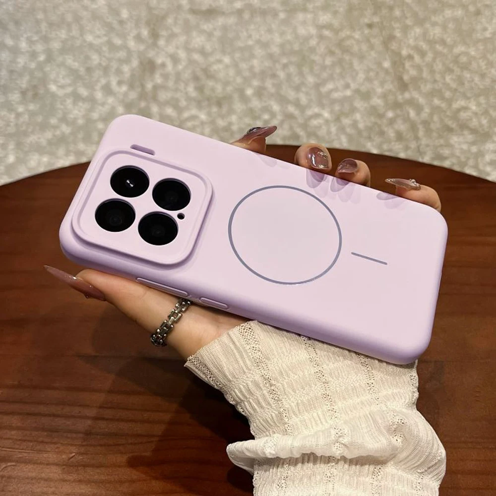 Vibrant Liquid Silicone Shockproof Magnetic Phone Case, Compatible with Magsafe Wireless Chargers