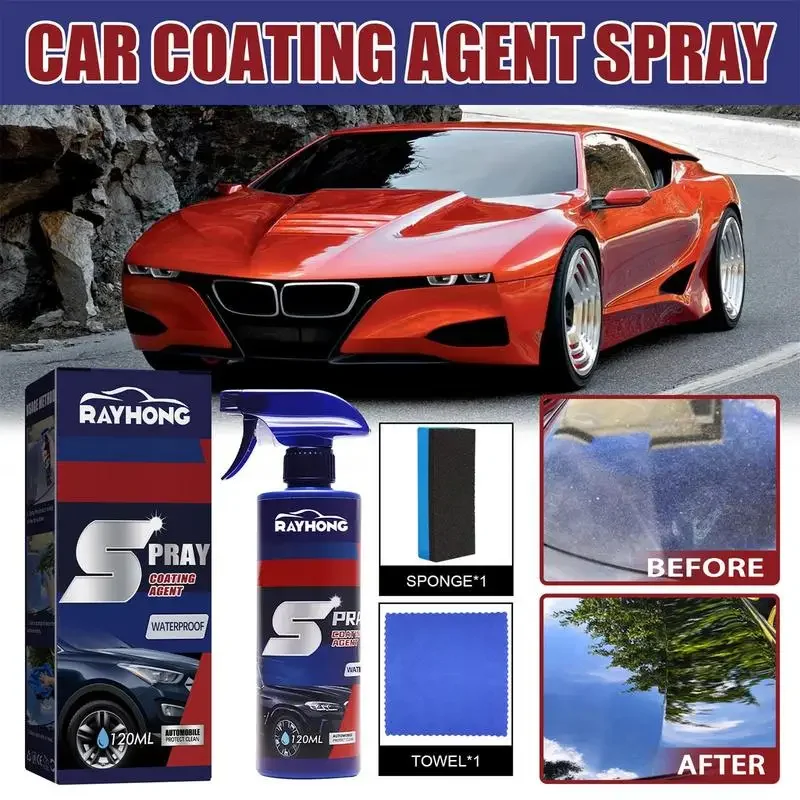 3 In 1 Quick Coating Spray Car Wash Ceramic Spray Waterless High Protection 120ml Car Shield Coating Car Paint Repair Wax Polish 2