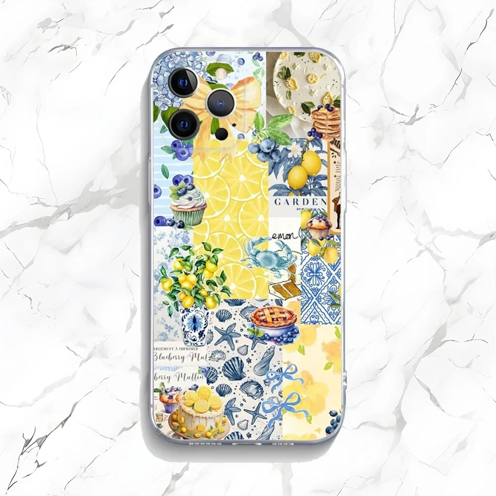 Ocean Wine Glass Lemon Design Phone Case - Stylish Protective Cover