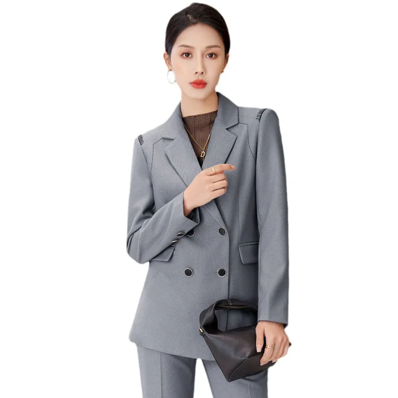 High Quality Fabric Formal Women Business Suits OL Styles Autumn Winter Pantsuits Professional Ladies Office Pants Suits Blazers