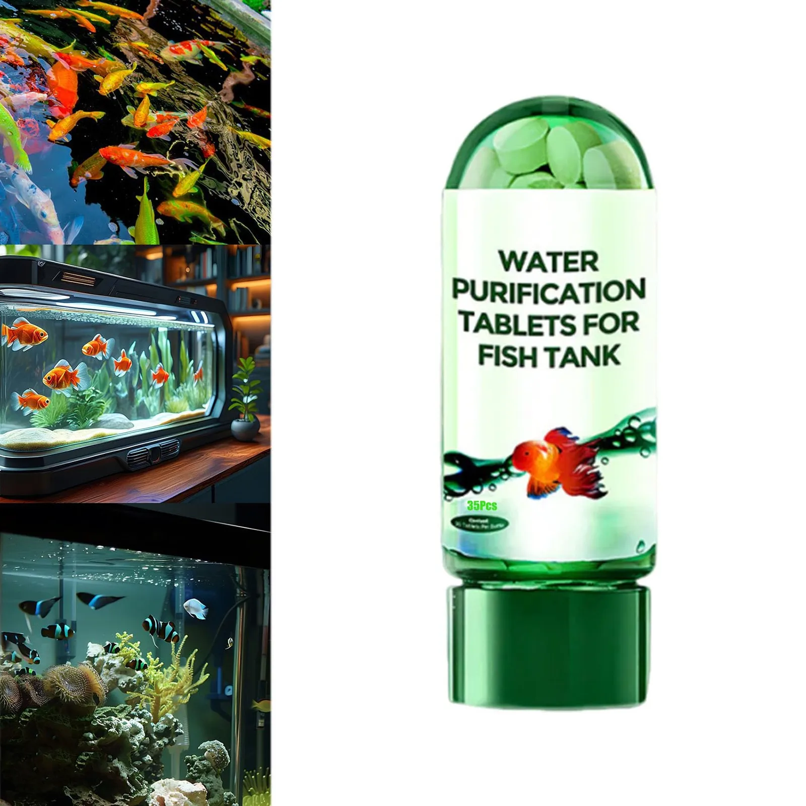35pc Fish Tank Water Purification Tablet Rapid Chlorine Removal Long Term Durability Powerful Aquarium Water Purification Tablet 4