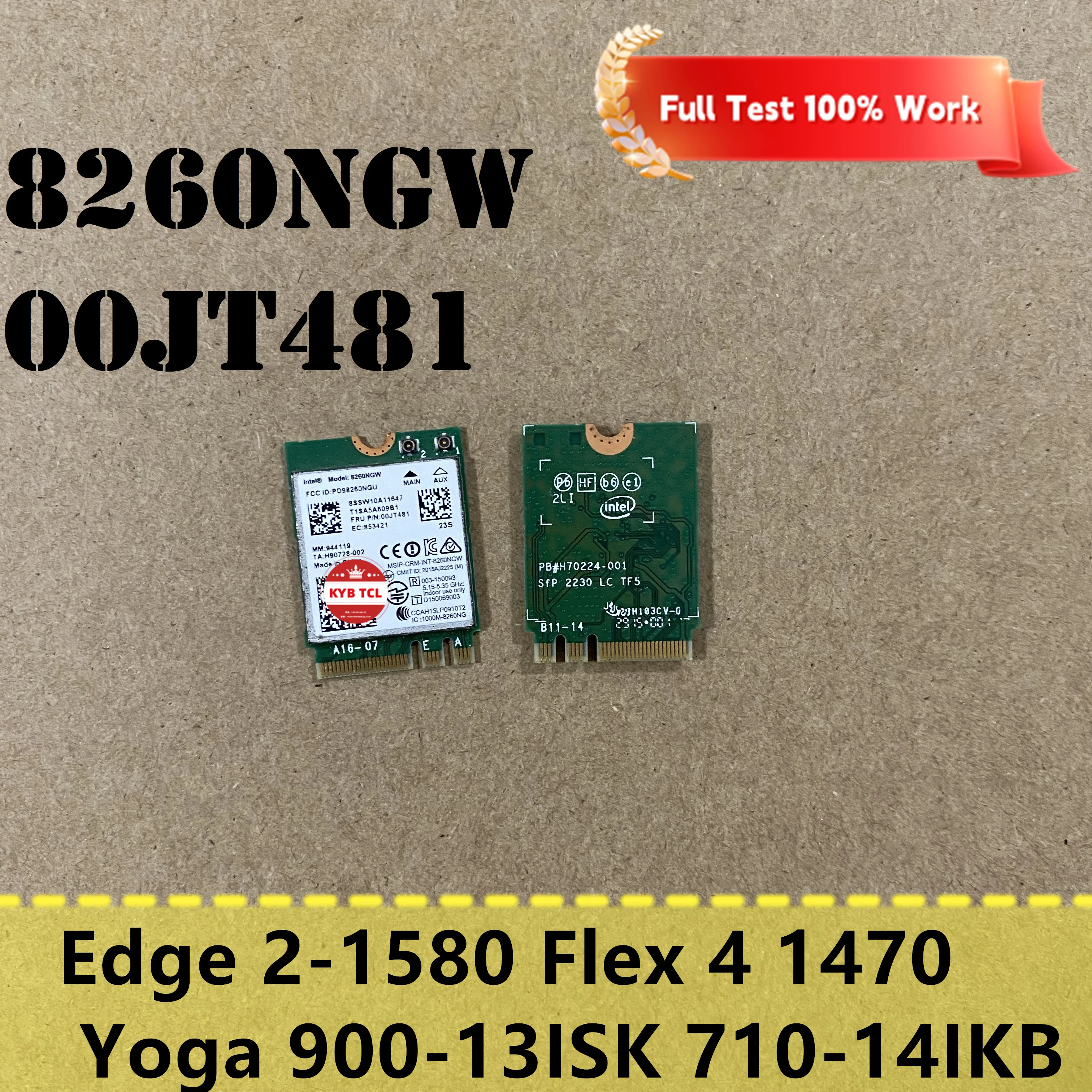 

Genuine For Lenovo Edge 2-1580 Yoga 900-13ISK 700 710-14IKB 710-14 Flex 4 1470 Laptop Wireless Dual Band Card 8260NGW 00JT481