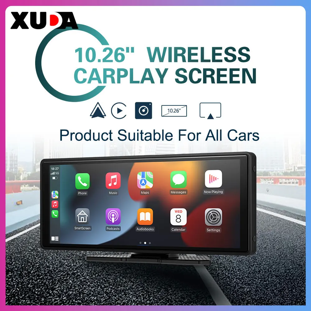 

XUDA Wireless Carplay and Android Auto Wireless Mirroring Video Player 10.26” Car Universal Screen For Apple and Android phone