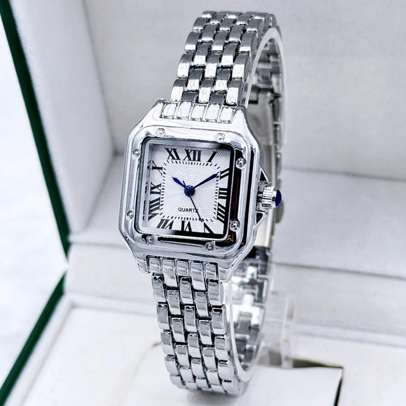 MAYZHISU Women's Fashion Square Watches Gold Alloy Strap Luxury Ladies Quartz Wristwatches Qualities Female Roman Scale Clock 6