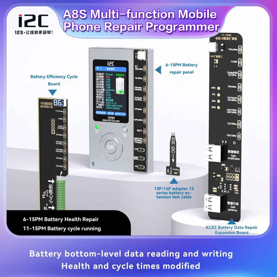 I2C A8S 多機能プログラマー iPhone × 11 12 13 14 15Pro 最大