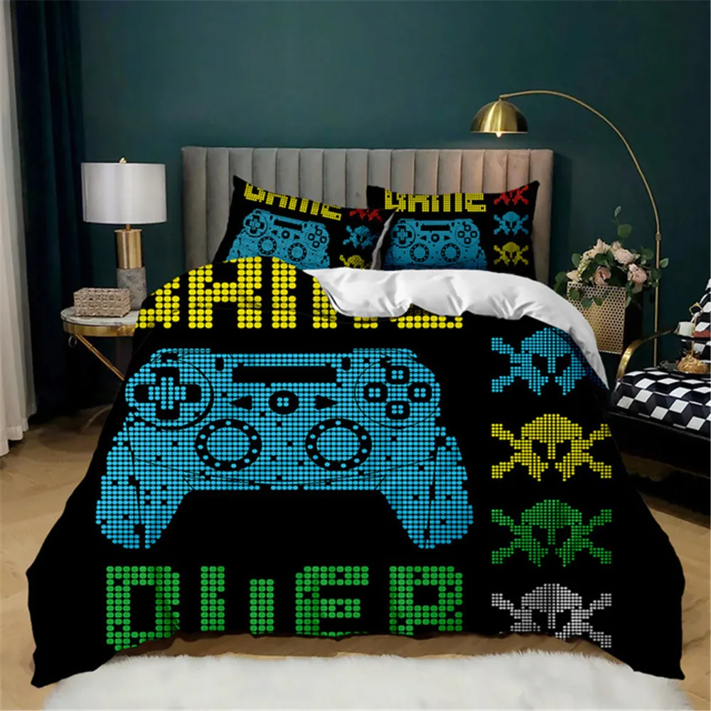 

Gamer Duvet Cover for Boys,Game Controller Quilt Cover King/Queen size,cool Gamepad Bedding Set Kids Teen,Modern Gamer Bedding