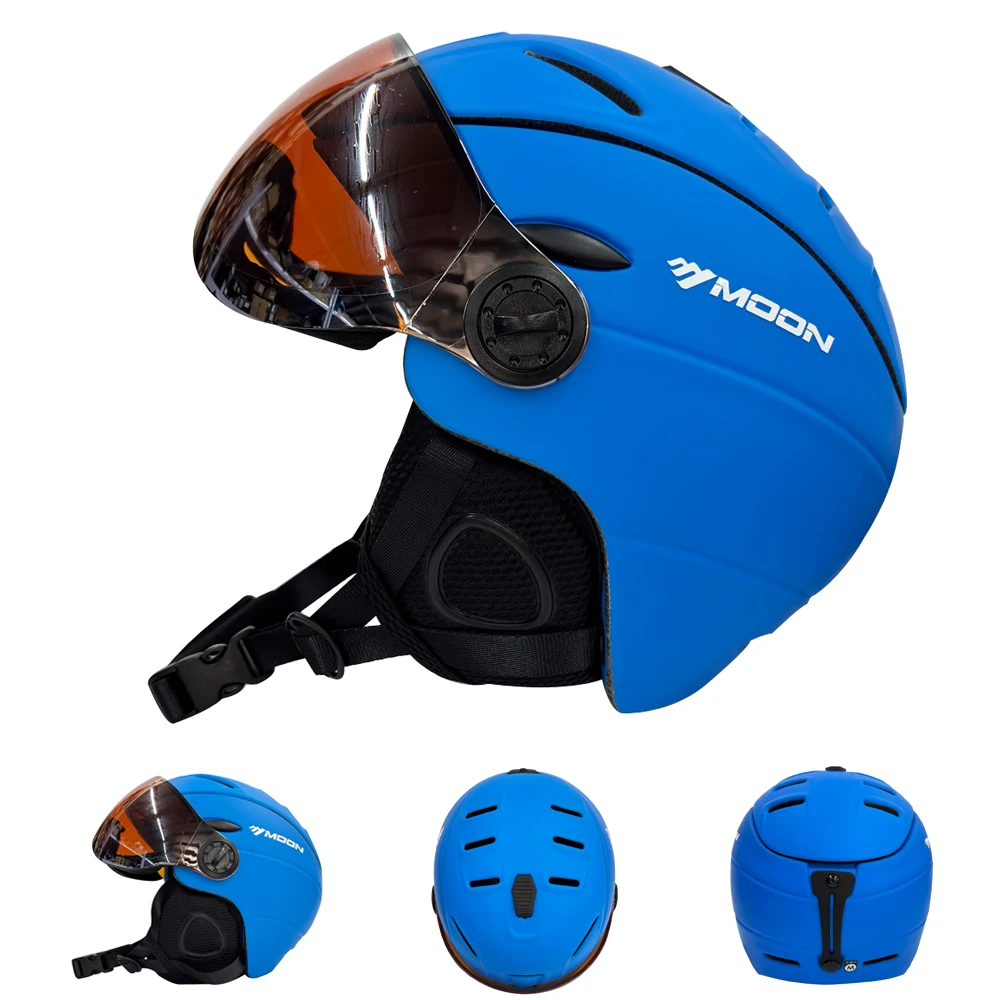 MOON Half-Covered Ski Helmet with Goggle Cover 6