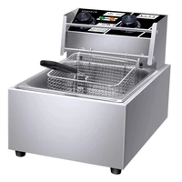 10L Stainless Steel Commercial Electric Deep Fryer Stove Single Cylinder Smokeless Chicken Dough French Fries Frying Machine 1