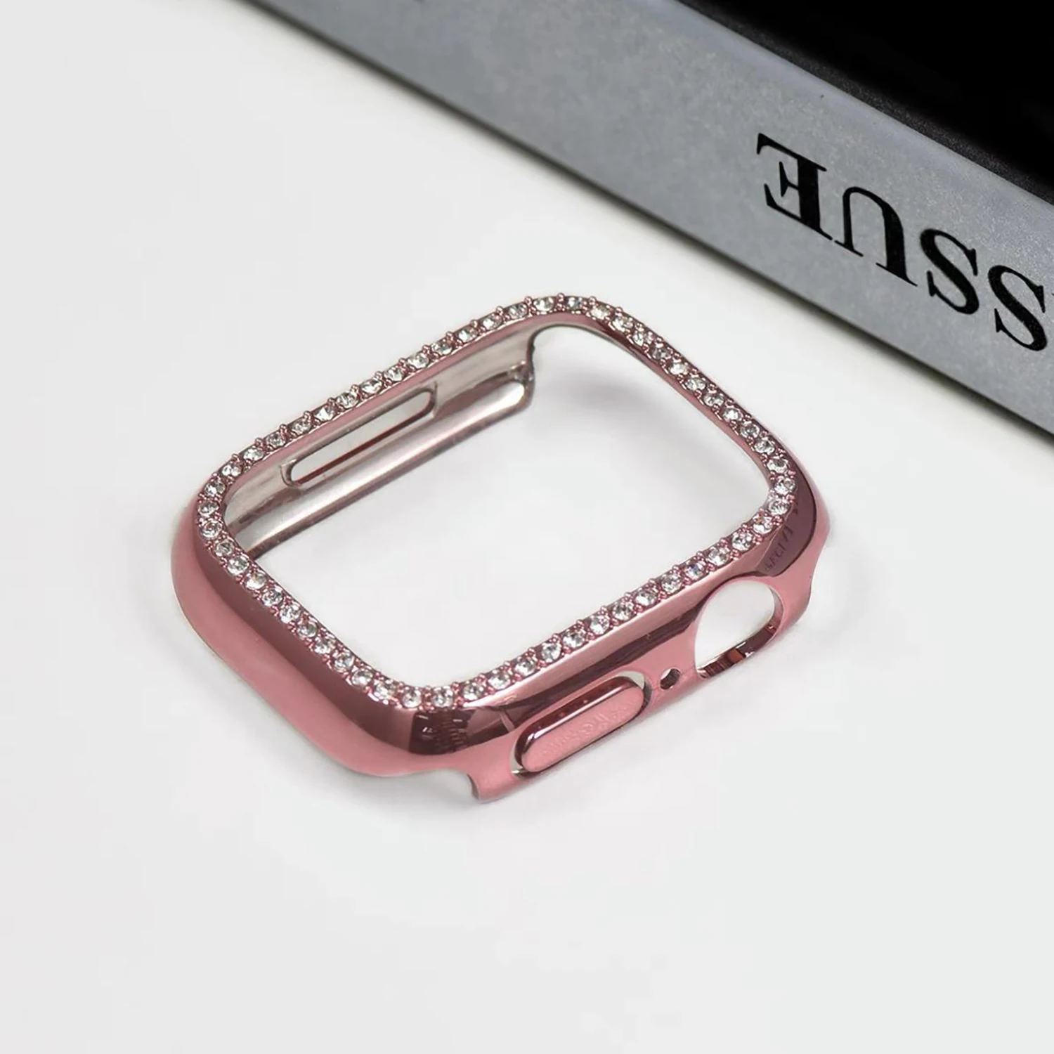 Funkelndes einreihiges Diamantgehäuse für Apple Watch S10 46/42 mm Ultra 49 mm 45 44 41 40 38 mm PCelektroplattierte hohle Schutzhülle – Detail 10