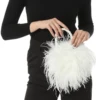 Fluffy Handbag for Women Real Natural Ostrich Feather Mini Bag Furry Romantic Party Concern Dinner Wedding Bride Fashion 1