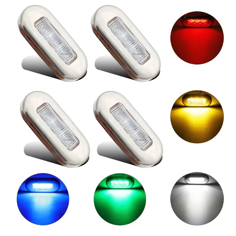 

4x3LED Boat Stair Deck Side Marker Light Turn Signal Lighting Marine