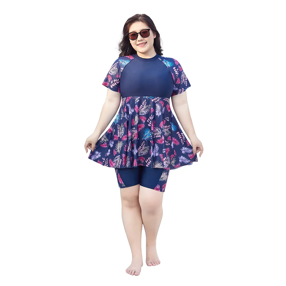 Burkini Femme Musulmane Tutkey Burkini Large Stylish Muslim Swimwear Set in Floral Print for Women Plus Size 3 Pieces Borkini