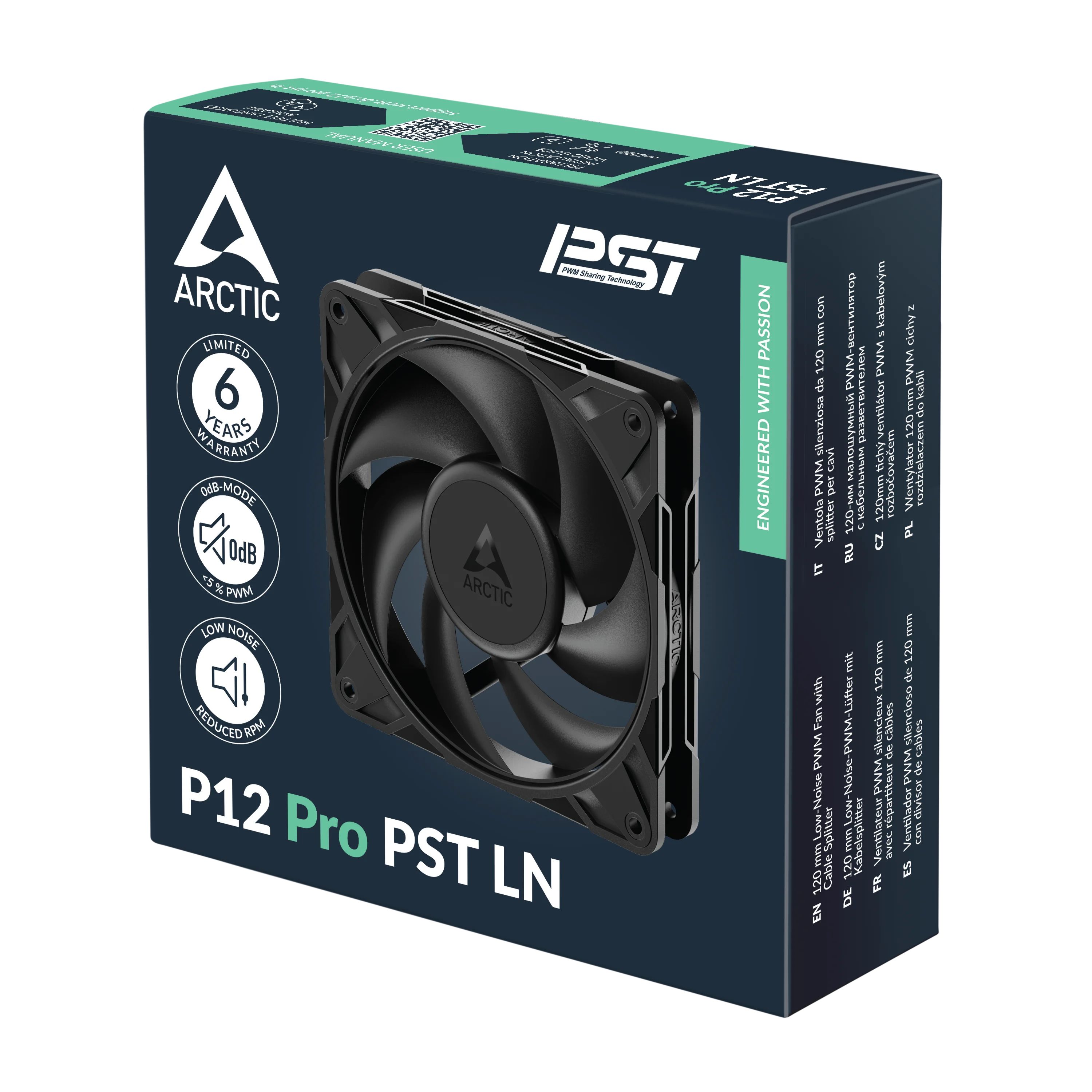 Enhanced Silent Cooling Fan, 120mm, Fluid Dynamic Bearing, 450-2000 RPM, 12V 4-Pin PWM