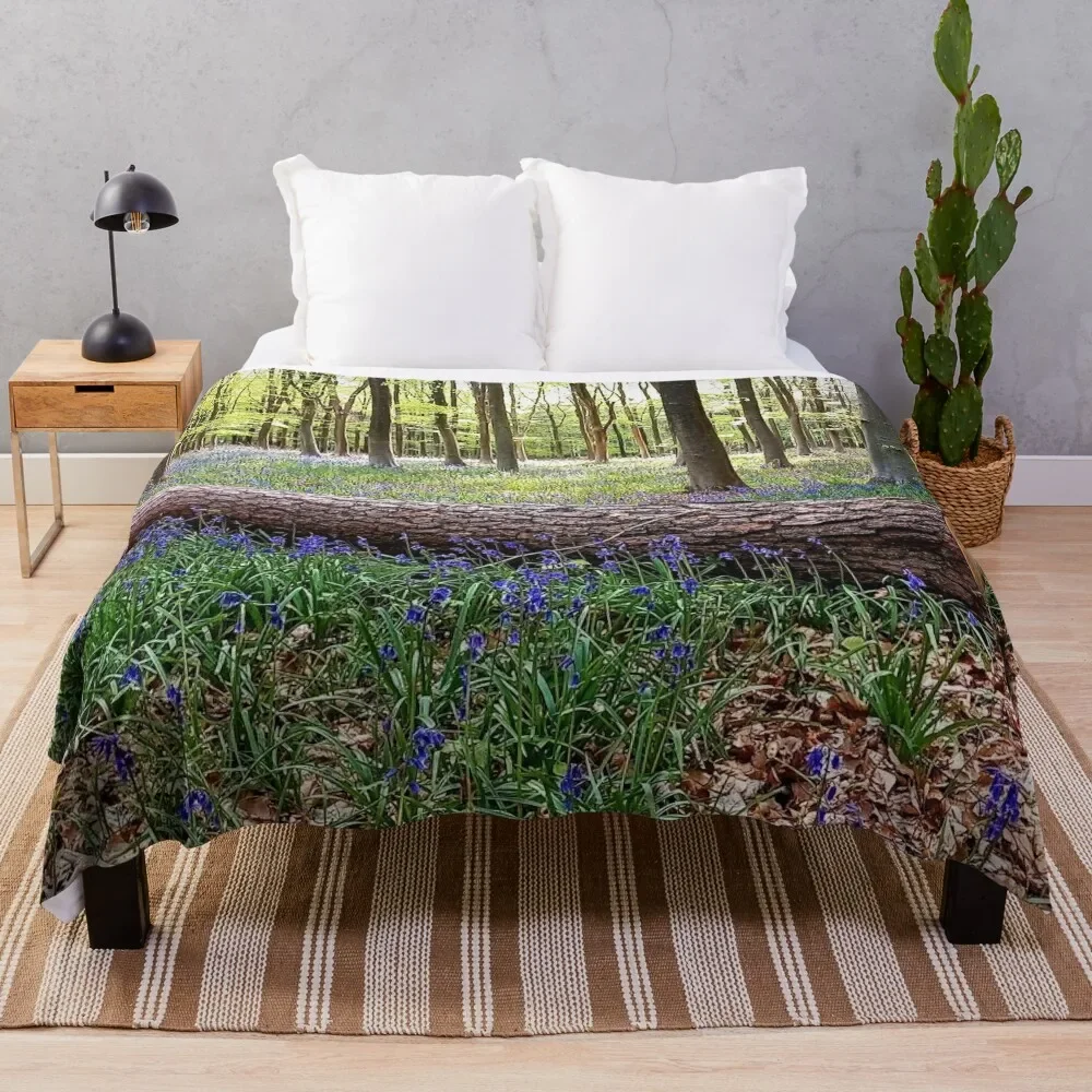 

Bluebells in the Beechwood Throw Blanket Bed Fashionable Picnic decorative Beautifuls Sofa Quilt Blankets
