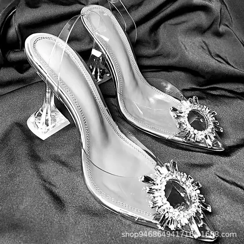 Women Pumps Luxury Crystal Slingback High Heels Ladies Summer Shoes Pumps Woman Heeled Party Wedding Shoes Plus Size