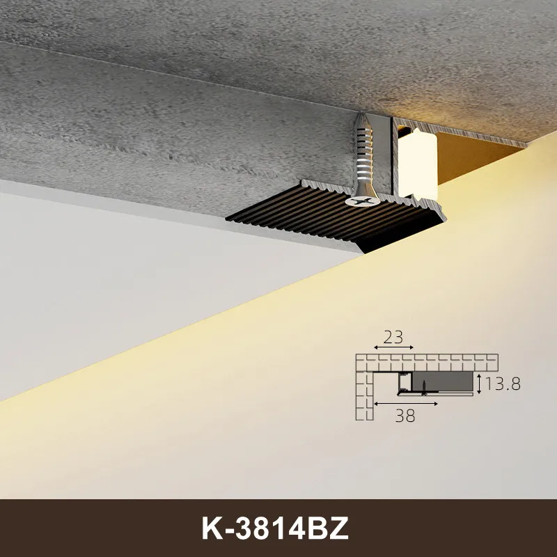 thumbnail image 1 of Perfil de aluminio para techo LED en forma de Z/T, estrecho, suspendido, lineal, para decoración del hogar, barra rígida, luz de fondo invisible, lámparas de canal de 12/24 V, 1 of 5