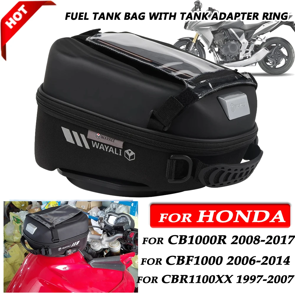 

For HONDA CB1000R CBF1000 CBR 1100XX cb1000 cbf cbr Fuel Tank Bag with Tank Adapter Ring Touch Navigation Package Storage Bag