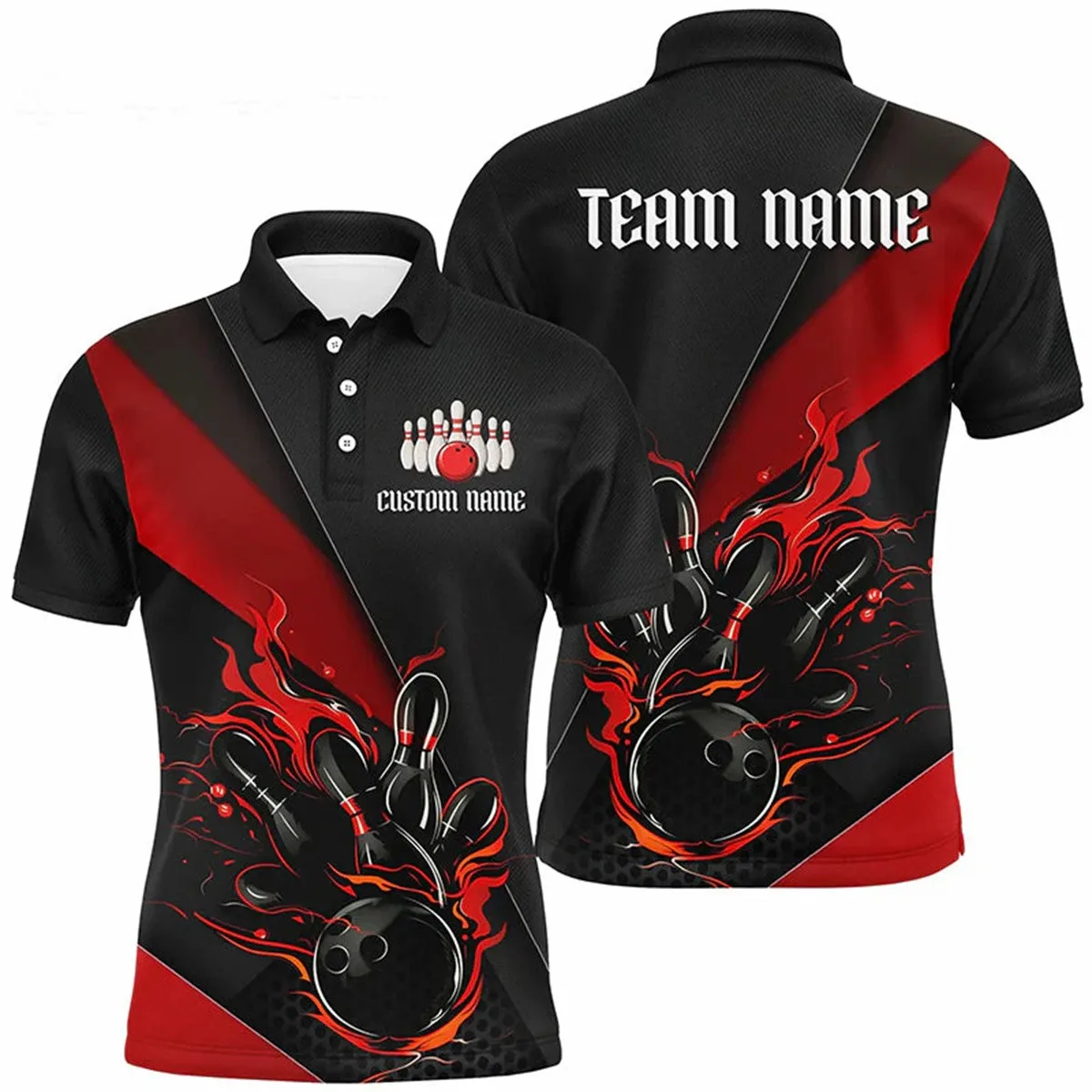 Bowling Sports Polo T Shirt For Men Fashion Name Team Clothing Casual Lapel Loose Short Sleeve Tops Ladies Golf Wear Tees casual short sleeved shirt short sleeved shirt