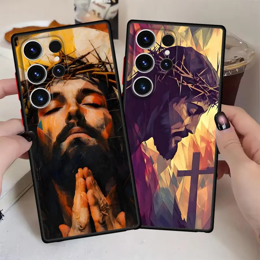 Divine-Inspired Protective Phone Case with Jesus Design