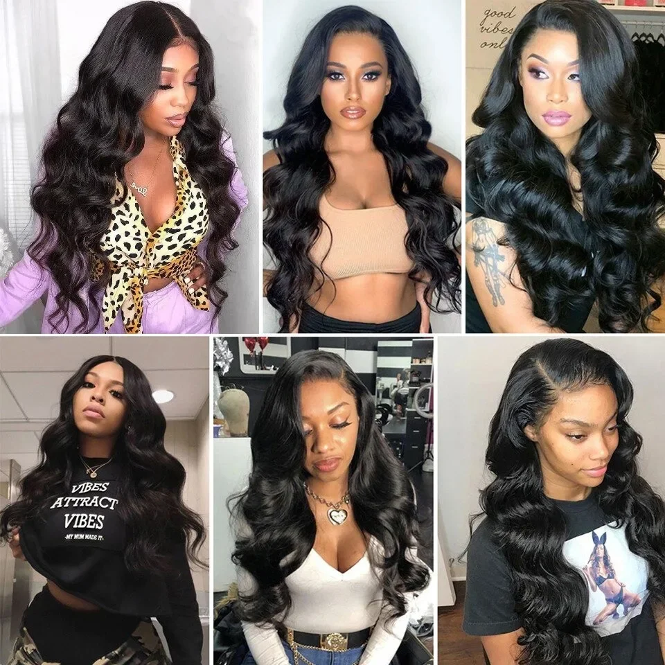 Yyong Body Wave Bundles Peruvian Hair Weave Bundles 4 PCS Human Hair Bundles 8-32In Remy Hair Extensions Natural Color For Women