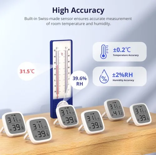 SNZB-02D Zigbee Smart Temperature Humidity Sensor Large LCD Remote Real-time Mon