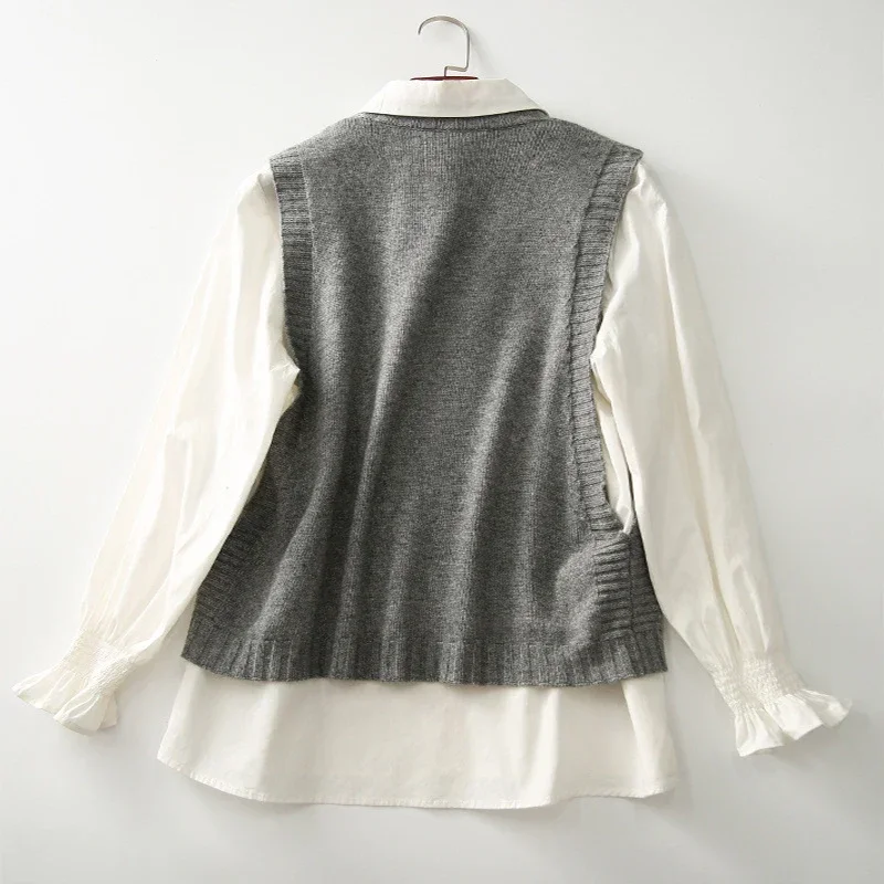 2024New Fashion Knitted Vest for Women Sleeveless Sweater Vest Retro Knit Tank-Top Korean Female Autumn and Winter Knit Pullover